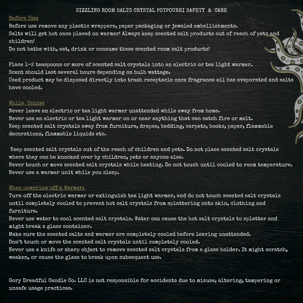 Kraken Unleashed Sizzling Room Salt Crystal Potpourri: Amber Citrus Musk Scent